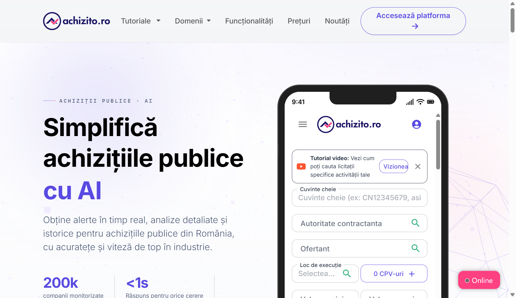 Tender platform & analytics